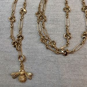 J Crew gold bee necklace